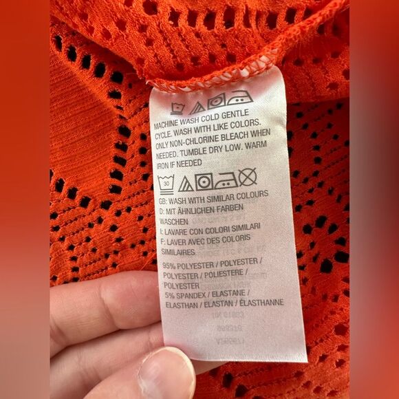 Denim & Co. Beach Swim Cover Up Orange Dress Vacation Resort Wear size Medium - Picture 5 of 9